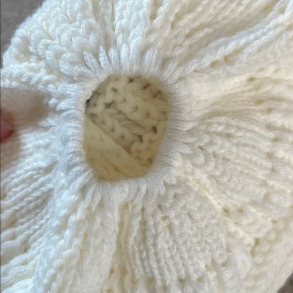 C.C Women’s Ivory Knit Beanie - Picture 3 of 4